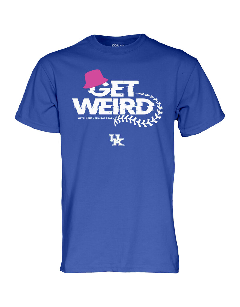 BLUE 84 TEE, SS, COLLEGE WORLD SERIES, GET WEIRD, ROYAL, UK