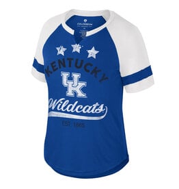 Colosseum Athletics TEE, LADIES, SS, CROWN  FIRE, V NOTCH, ROY/WHT, UK