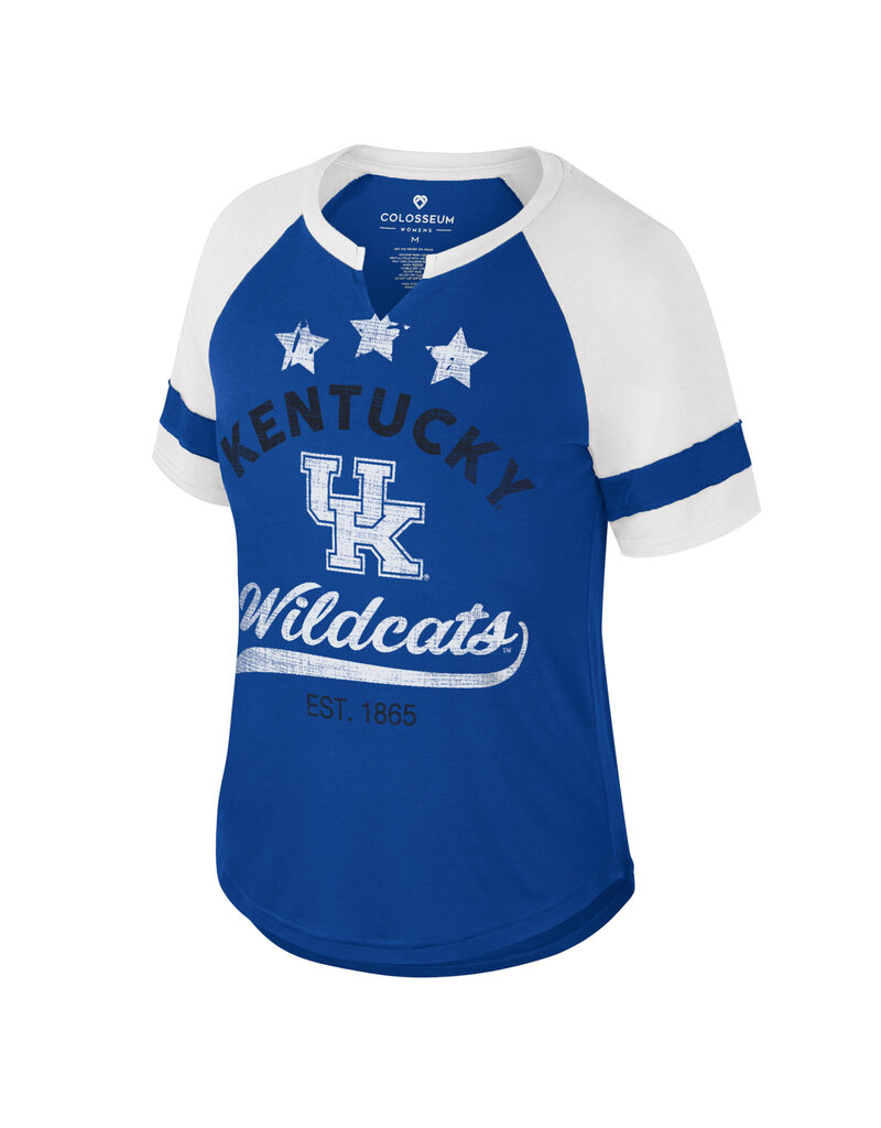 Colosseum Athletics TEE, LADIES, SS, CROWN  FIRE, V NOTCH, ROY/WHT, UK