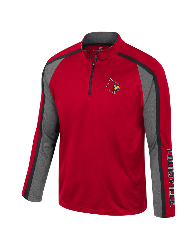 Colosseum Athletics PULLOVER,  1/4 ZIP, ONLINE, RED/CHAR, UL