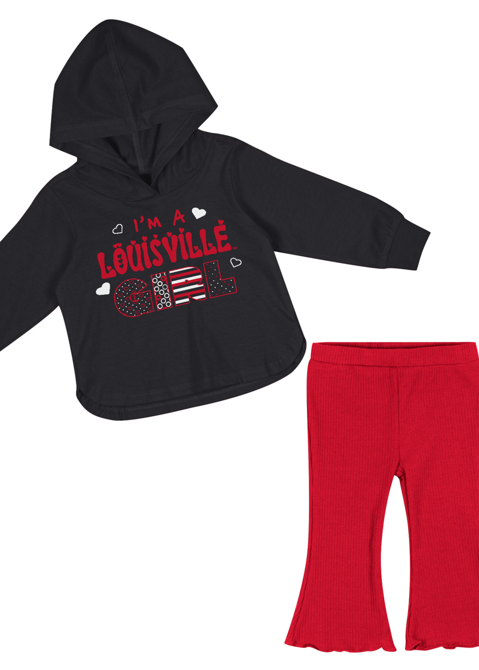 Colosseum Athletics SET, INFANT, I'M A GIRL, BLK/RED, UL