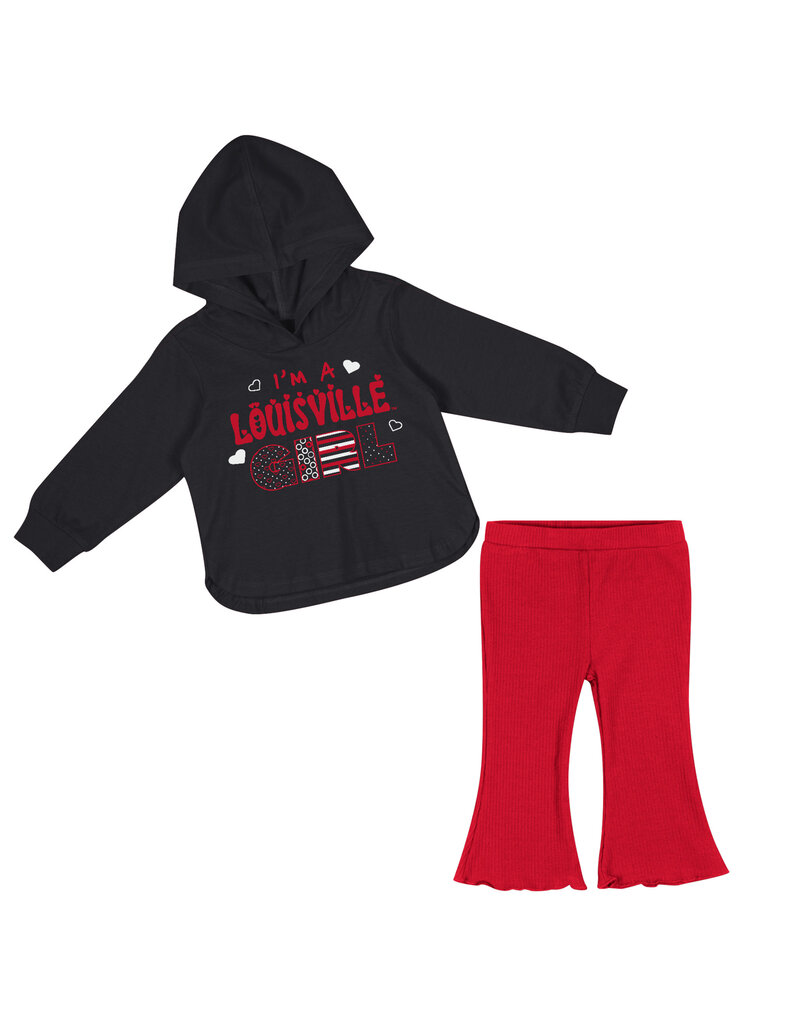 Colosseum Athletics SET, INFANT, I'M A GIRL, BLK/RED, UL