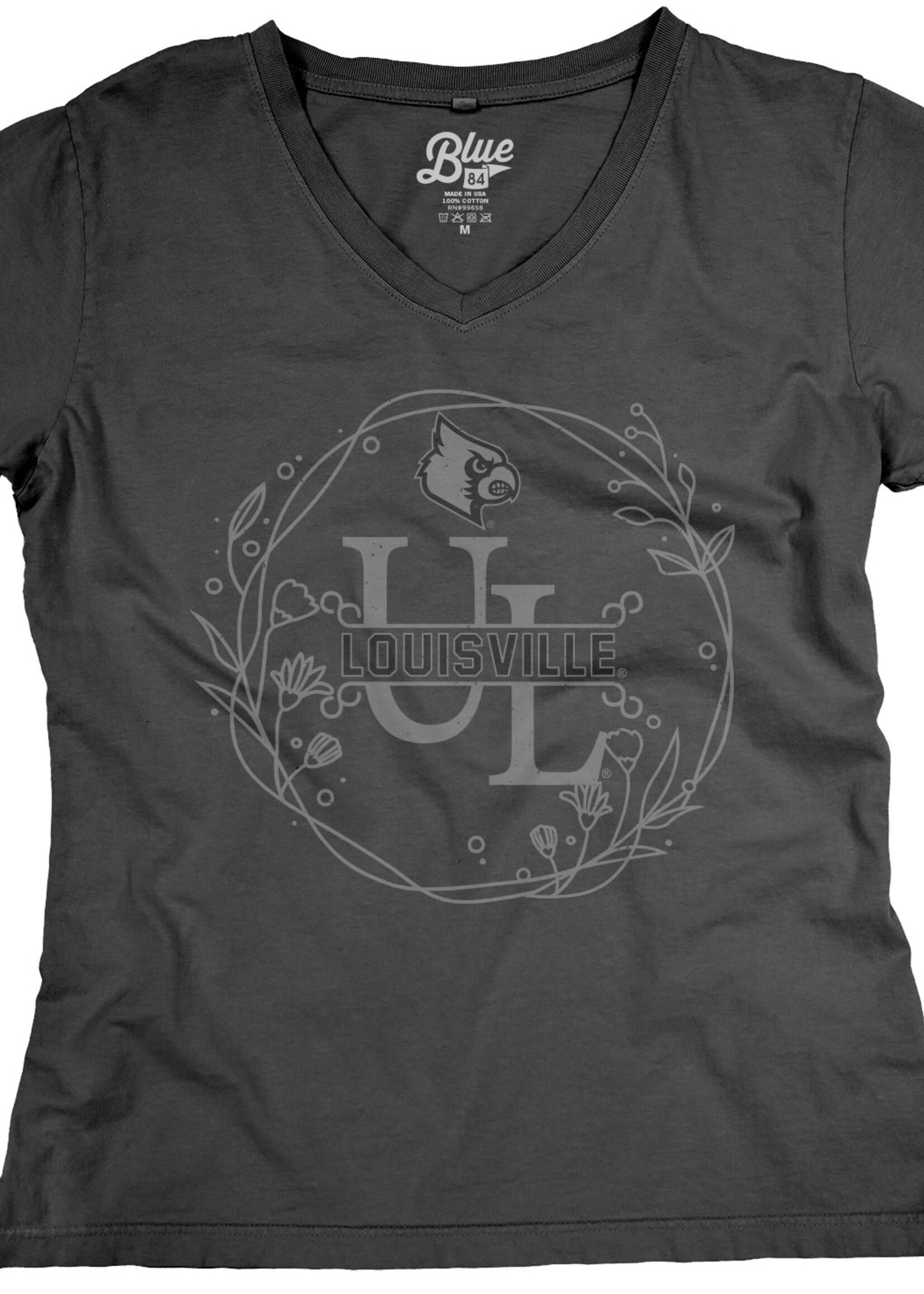 BLUE 84 TEE, LADIES, SS, FLOWERFUL JR, COAL, UL