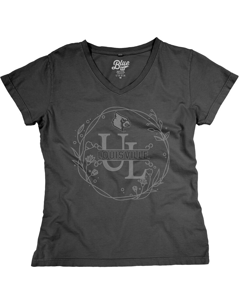 BLUE 84 TEE, LADIES, SS, FLOWERFUL JR, COAL, UL