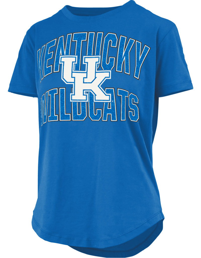 Pressbox TEE, LADIES, SS, GLITTER, ROYAL, UK