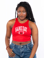 TANK, LADIES, CROP, FIRST DOWN, RED, UL