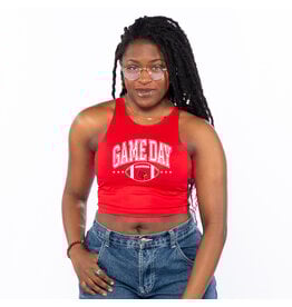 TANK, LADIES, CROP, FIRST DOWN, RED, UL