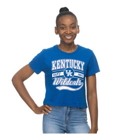 TEE, LADIES, SS, CROP, ROYAL, UK