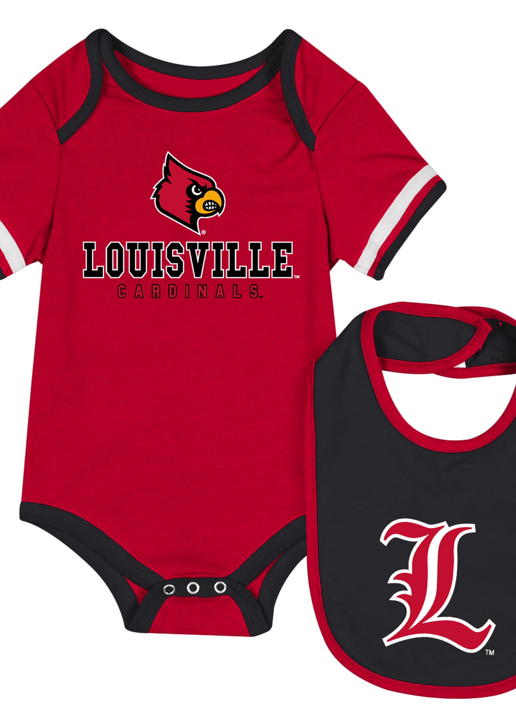 Colosseum Athletics ONESIE, W/BIB, THE GIFT, RED/BLK,UL