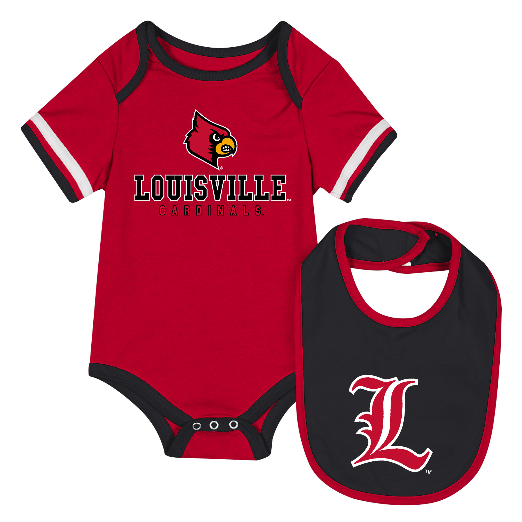 Colosseum Athletics ONESIE, W/BIB, THE GIFT, RED/BLK,UL - JD