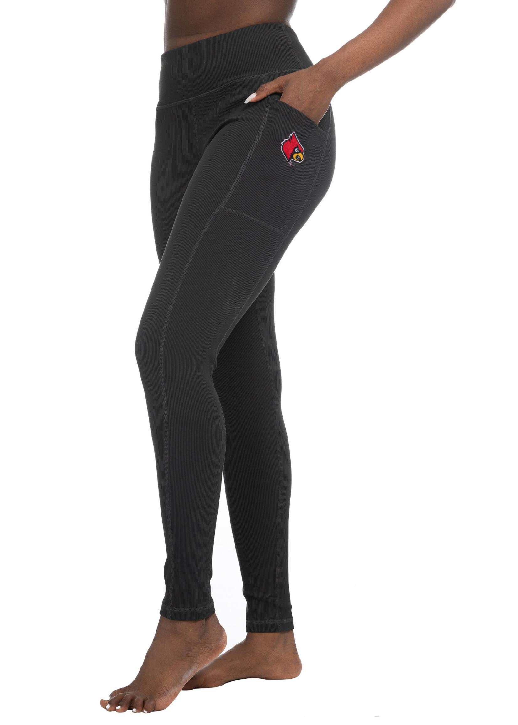 LEGGINGS, LADIES, RIB POCKET, BLACK, UL