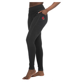 LEGGINGS, LADIES, RIB POCKET, BLACK, UL