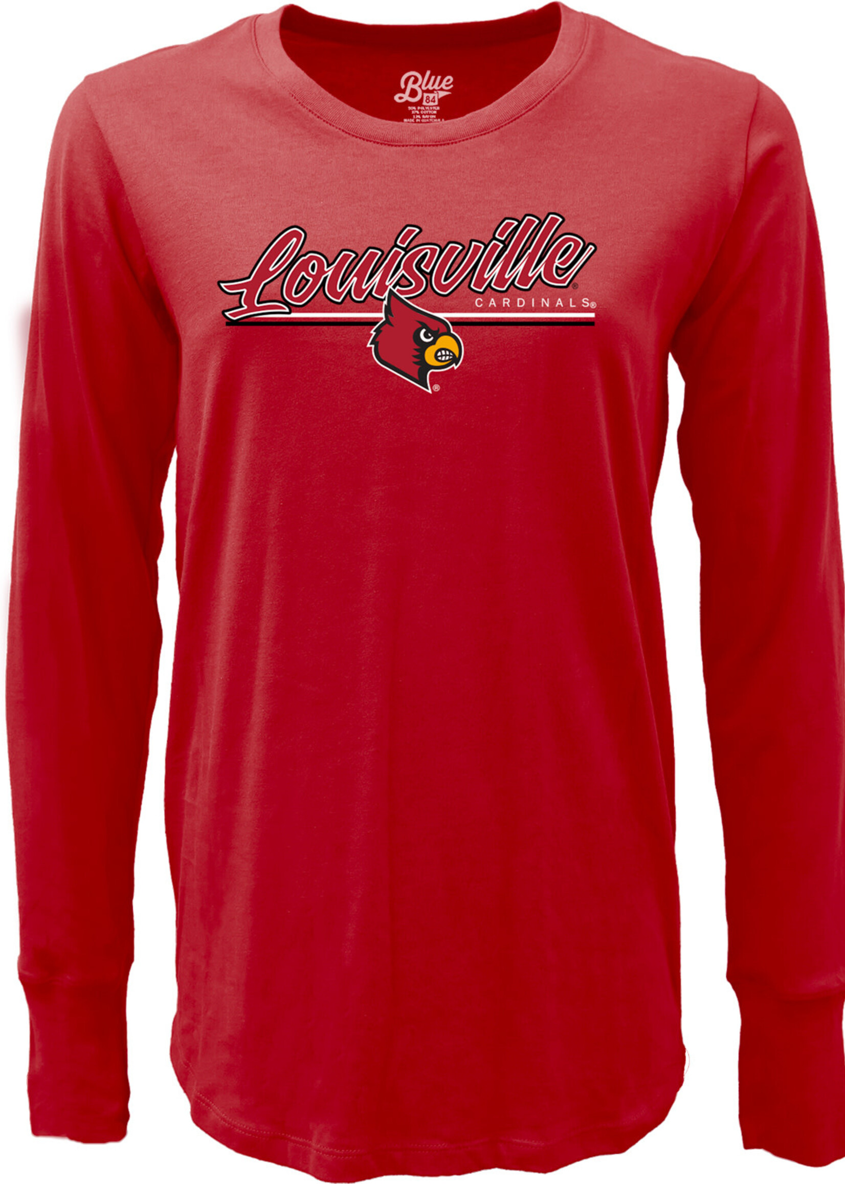 BLUE 84 TEE, LADIES, LS, WARM HUG JR, RED, UL