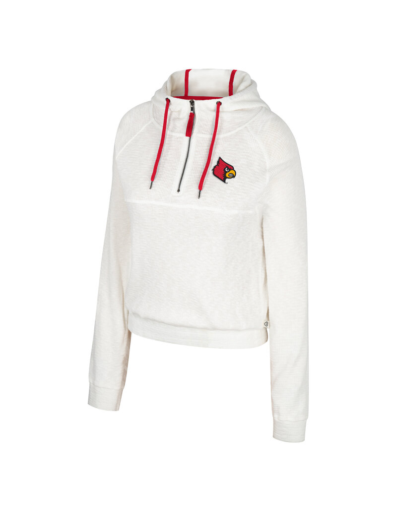 Colosseum Athletics HOODY, LADIES, 1/4 ZIP. WAFFLE, WHT, UL