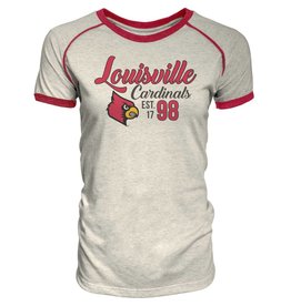 Louisville Cardinals Scatter Doodle Women'S/Juniors Team Short Sleeve V  Neck Tee Shirt 