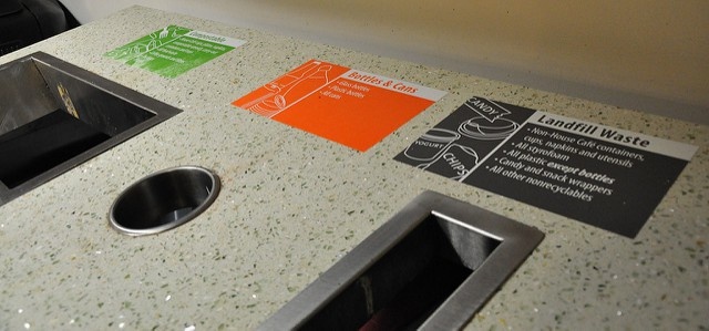 A clearly-labeled waste station.