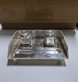 Vintage Silver-plated Inkwell Set by International Silver Company