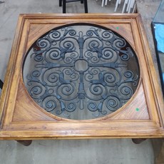 Vintage Walnut And Iron Coffee Table