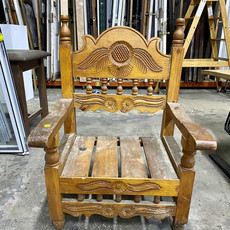 Floral Carved  Antique Throne