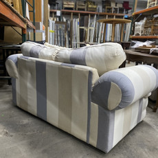 Comfy Color Block  Sofa, Blue/White Stripe