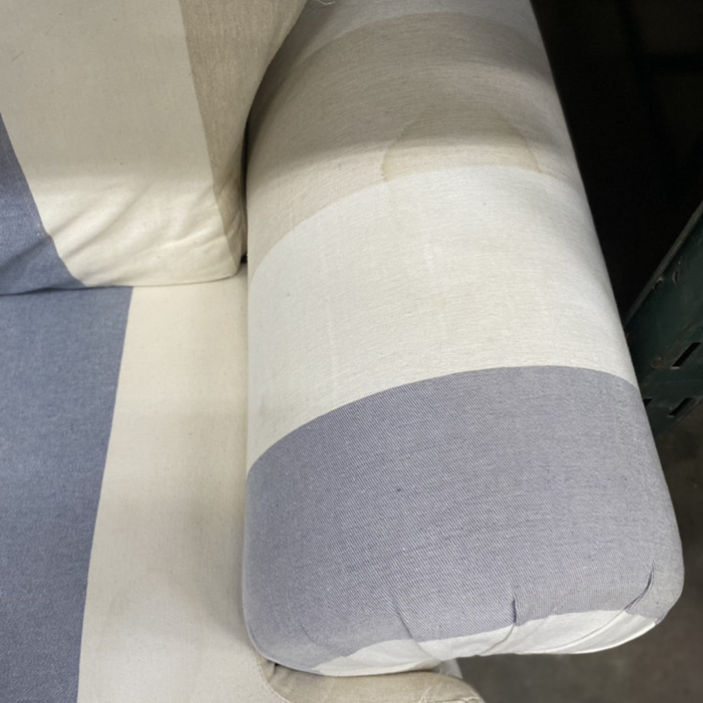 Comfy Color Block  Sofa, Blue/White Stripe