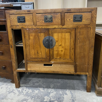 Mid Century Solid Wood Serving Cabinet