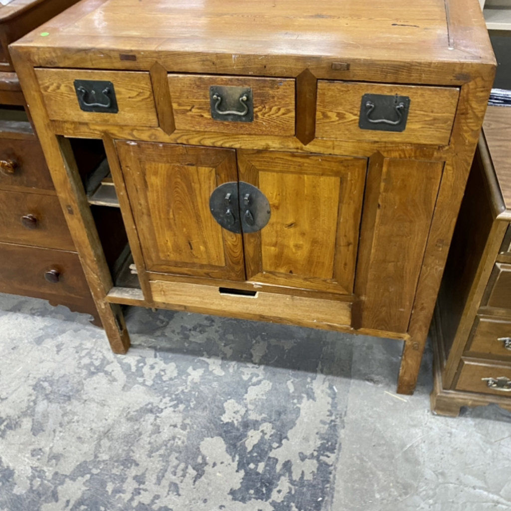 Mid Century Solid Wood Serving Cabinet
