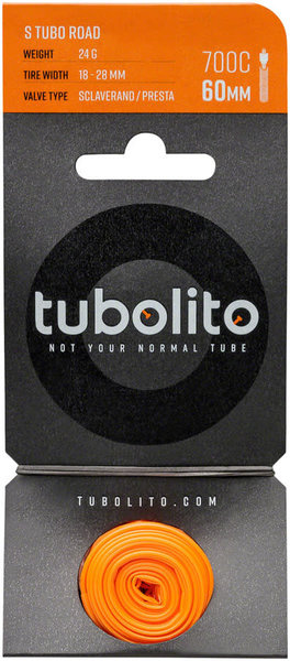 tubolito Tubolito S-Tubo Road 700 x 18-28mm Tube - 60mm Presta Valve, Disc Brake Only