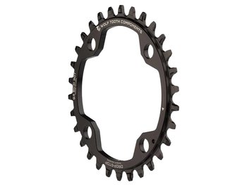 Wolf Tooth components, BCD 104mm, Chainring, Teeth: 30, Speed: 9-12, BCD: 104, Bolts: 4, Middle, 7075 Aluminum, Black