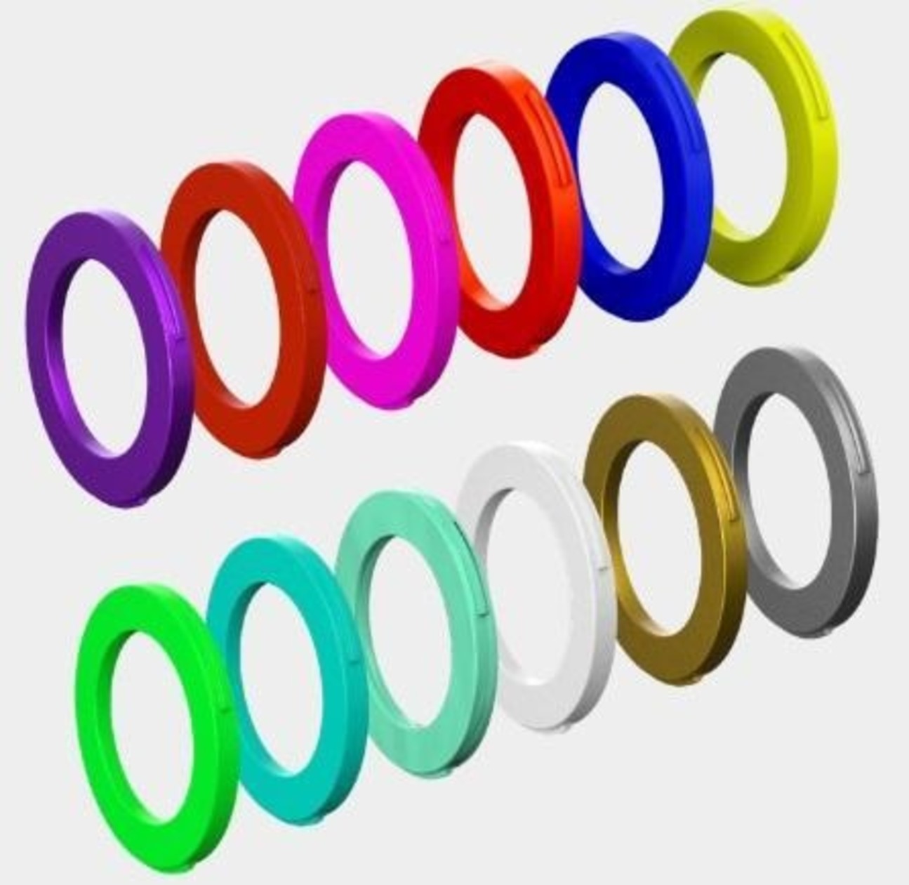 Brake Rings For Rockets Magura 4 Piston Brake Caliper Rings, Neon Red/Neon Yellow/Blue (x4 of ...