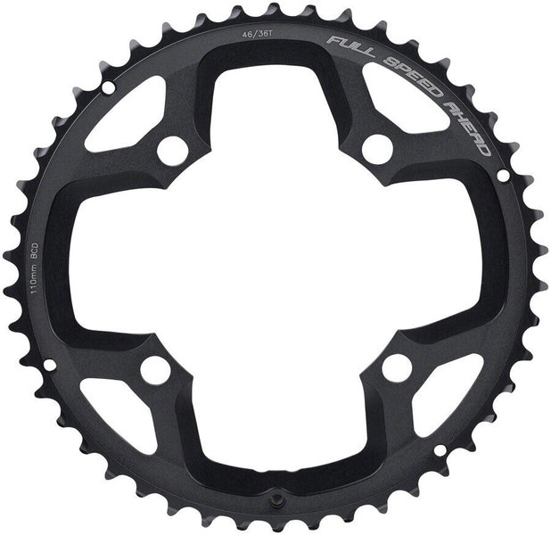 Full Speed Ahead FSA Chainring, Super Road, 46T, 4 x 110mm ABS BCD, N-11, Black (Gossamer)