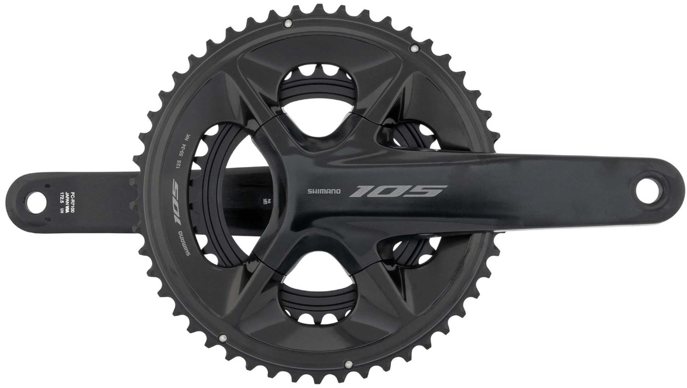 Shimano Shimano, FC-R7100, Crankset, Speed: 12, Spindle: 24mm, BCD: 110, 34/50, Hollowtech II, 172.5mm, Black, Road Disc, IFCR7100DX04