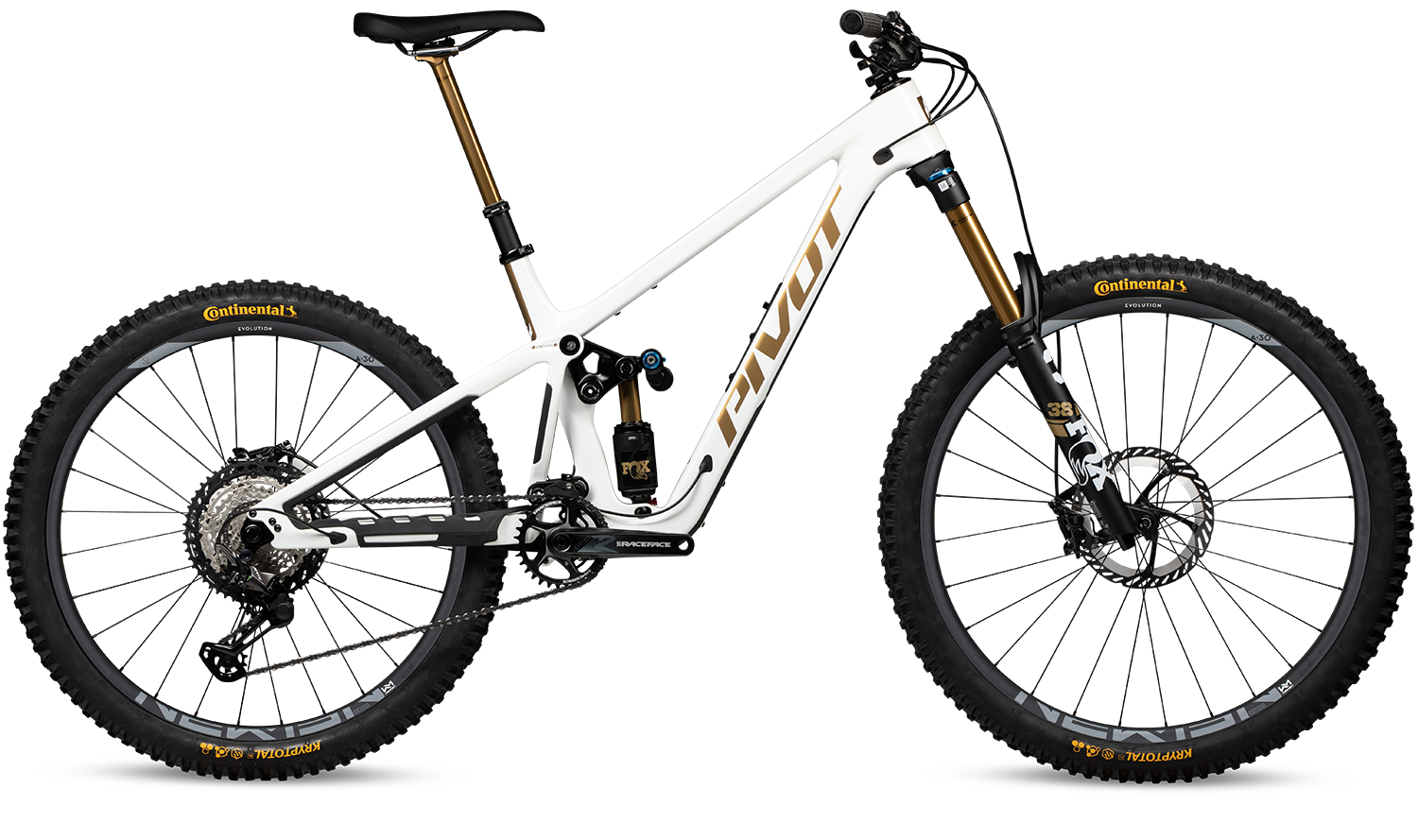 Pivot Cycles Firebird V5, White/Gold, MD, Pro XT 29''