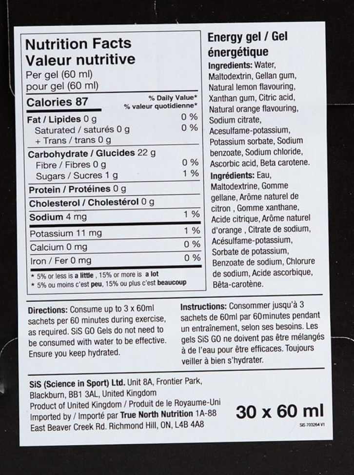 SIS Nutrition Isotonic Gels, single