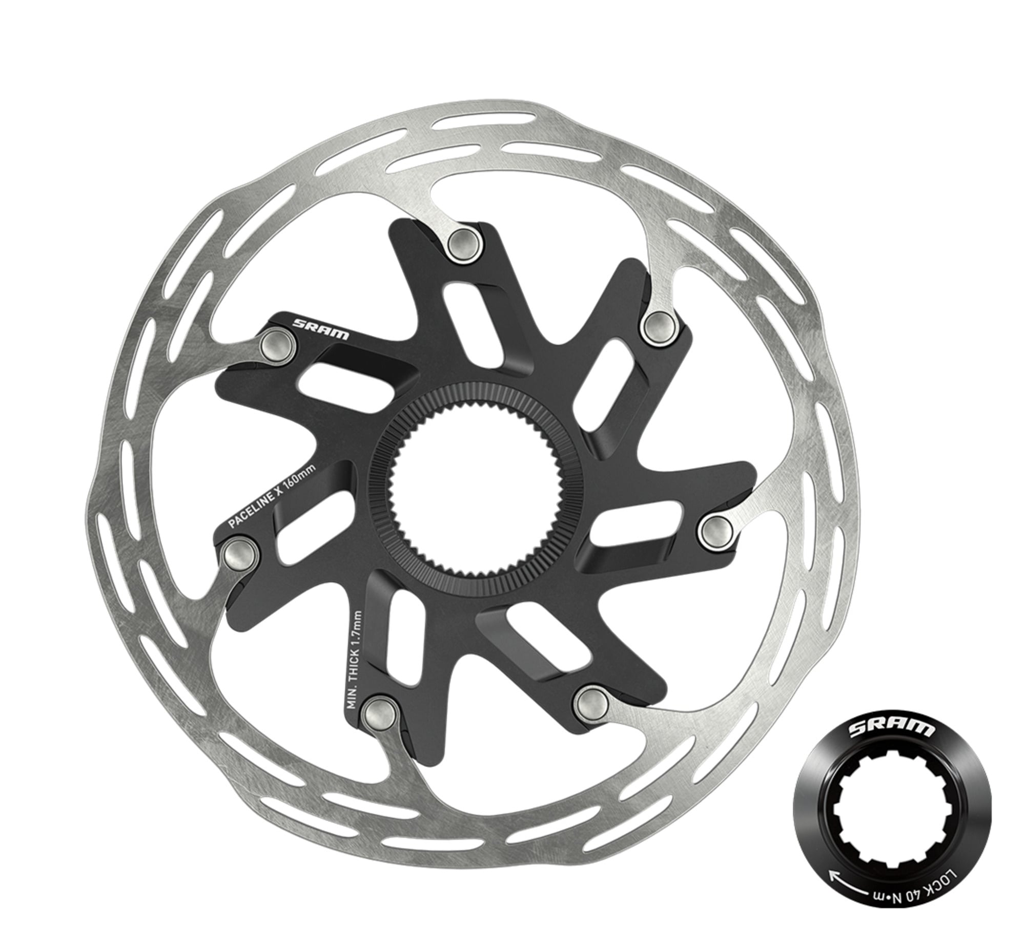 Sram Paceline X, 160mm, Center Lock, Contre-écrou à encoches internes