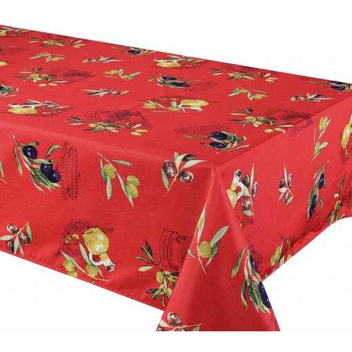 TexStyles Deco Round Printed Tablecloth "Primo Red " 70"