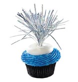 Pic pour cupcake Feu d'Artifice Argent de Vincent Sélection