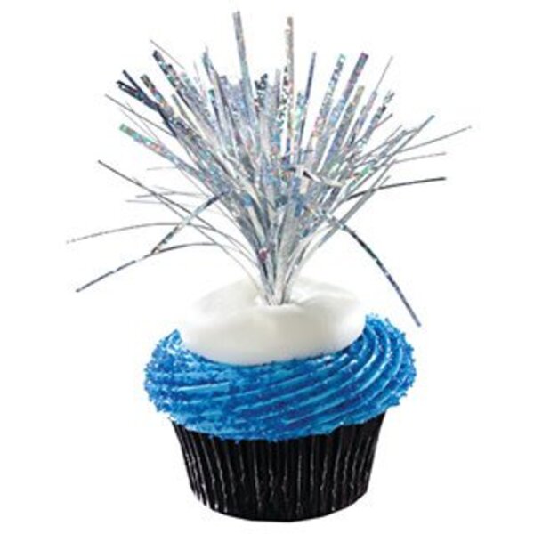Pic pour cupcake Feu d'Artifice Argent de Vincent Sélection