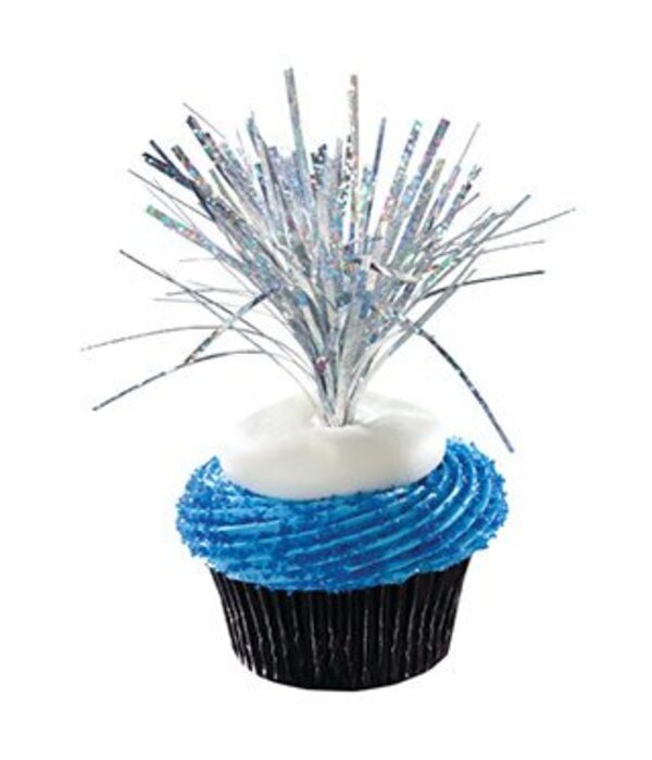 Pic pour cupcake Feu d'Artifice Argent de Vincent Sélection