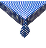 TEXSTYLES Vinyl Tablecloth 60" x 84" "Gingham", Blue