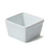 BIA Cordon Bleu Ramekin, 8oz / 225ml, square, white, porcelain. Oven, microwave & dishwasher safe.