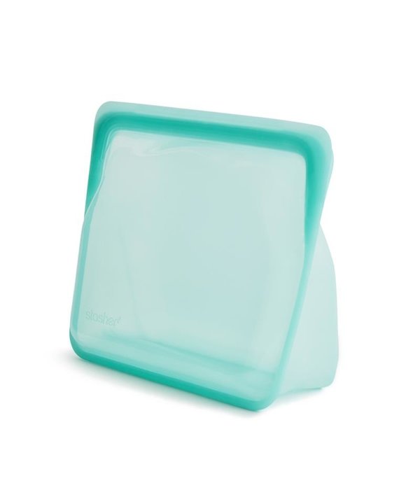 Stasher Sac de rangement réutilisable aqua avec gousset de Stasher