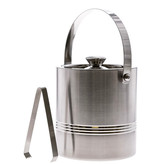 Double Wall Ribbed Ice Bucket with Tong
