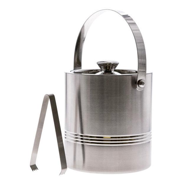 Double Wall Ribbed Ice Bucket with Tong