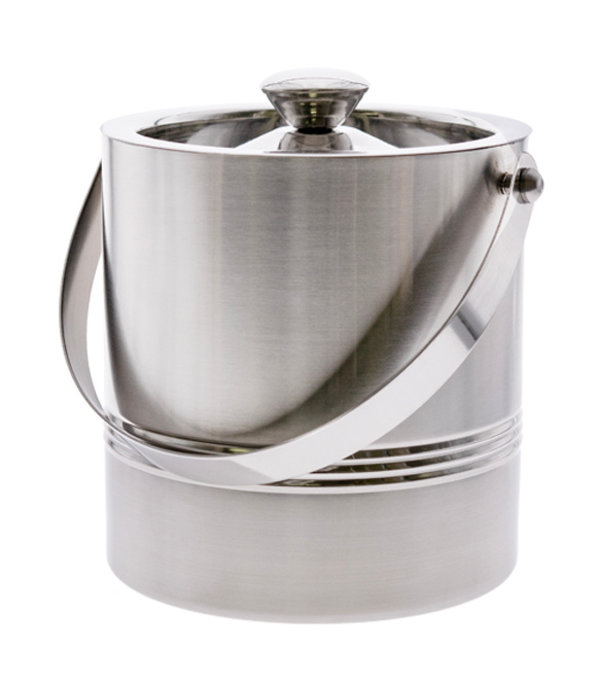 Double Wall Ribbed Ice Bucket with Tong