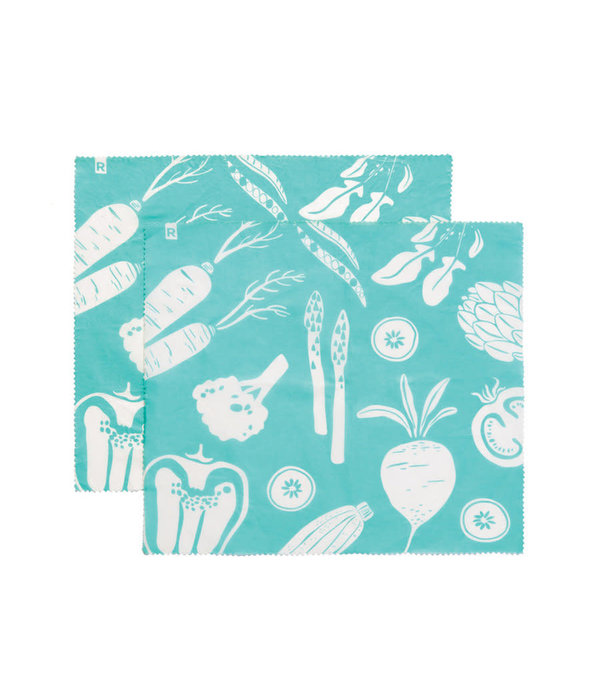 Ricardo Ricardo Set of 2 Large Turquoise Reusable Food Wraps