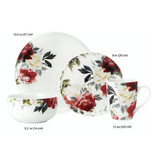 16pc Rose Garden Porcelain Dinnerware Set