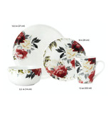 16pc Rose Garden Porcelain Dinnerware Set
