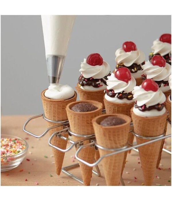 Wilton WILTON CUPCAKE CONES BAKING RACK, 12-CAVITY ICE CREAM CONE CUPCAKES HOLDER