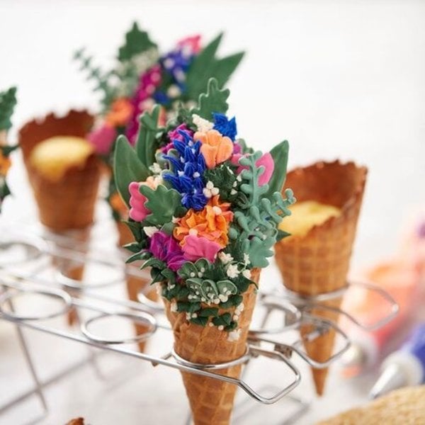 WILTON CUPCAKE CONES BAKING RACK, 12-CAVITY ICE CREAM CONE CUPCAKES HOLDER